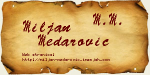 Miljan Medarović vizit kartica